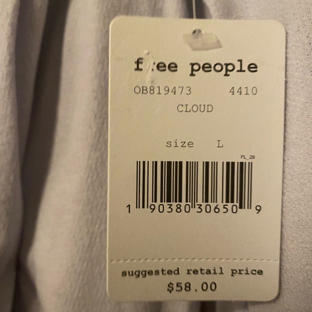 We The Free People SZ L Light Blue Sleeveless Top with ruffles - Picture 5 of 5